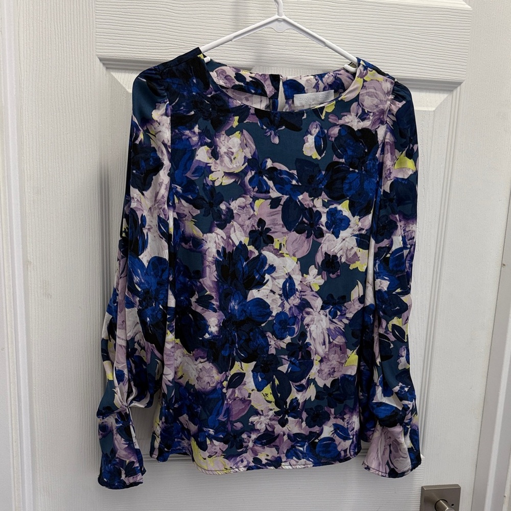 Adyson Parker Floral Blouse - Blue and Purple